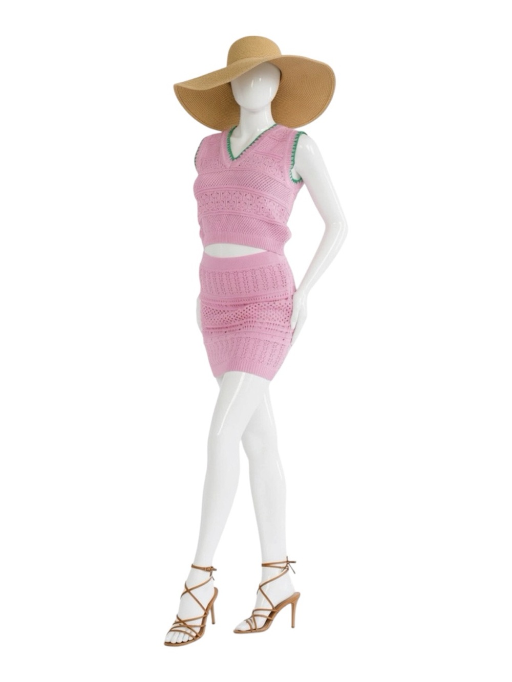 STRUT & BOLT two piece crochet skirt set size S M L